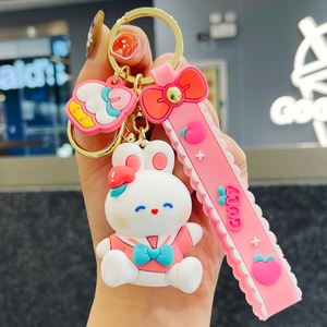 Vente en gros usine de porte-clés en caoutchouc PVC souple 2D 3D à motif dessin animé, cadeau promotionnel personnalisé avec dragonne - Product Image 5