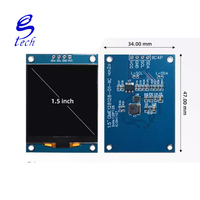 Écran OLED à cristaux liquides de haute qualité de 1,5 pouce, module d'affichage SH1107 à petit écran 128x128, écran monochrome 4 broches IIC