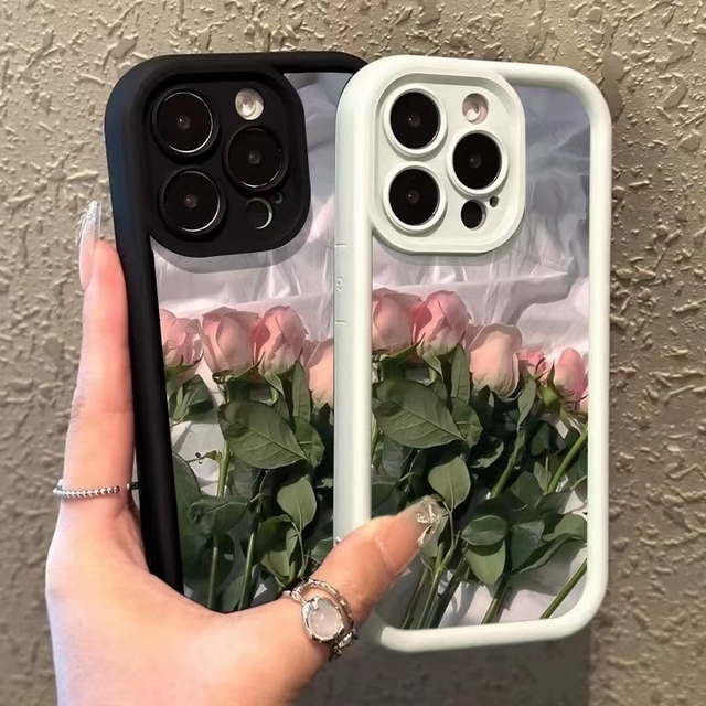 2026 New Design Trendy Pink Rose TPU  Anti-drop case Phone Case for iphone 17 air 11 12 13 14 15 Plus 16 Pro Max 7 8 Plus XS MAX