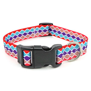 Colliers pour chien à motif géométrique tendance, fermeture à boucle réglable, matériau en nylon, petite race, style toutes saisons - Product Image 1