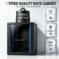 Armoire réseau noire haut de gamme 19 pouces pour montage en rack, boîtier de serveur robuste, antistatique, étanche, avec verre trempé, pour usage intérieur
