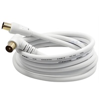 Câble coaxial RF blindé de haute qualité CCS 75 Ohm pour antenne TV, double connecteur mâle coudé PAL F, longueur OEM pour décodeur HDTV et lecteur DVD