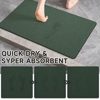 Tapis de bain en diatomite à séchage rapide en 3 secondes, ultra doux et rembourré, tapis en terre de diatomée à absorption instantanée, antidérapant