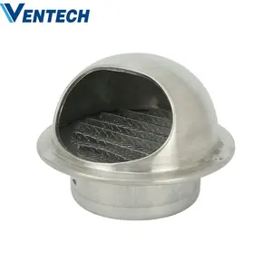 Ventech防水フードライニングワイヤーメッシュウェザールーバーラウンドステンレススチールベントアウトレットキャップ (エアアウトレット用)