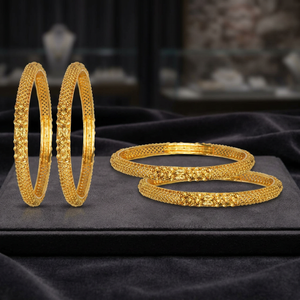 Gold Plated Copper Alloy Fancy Antique Women's <b>Bangles</b>-12607 - Product Image 2