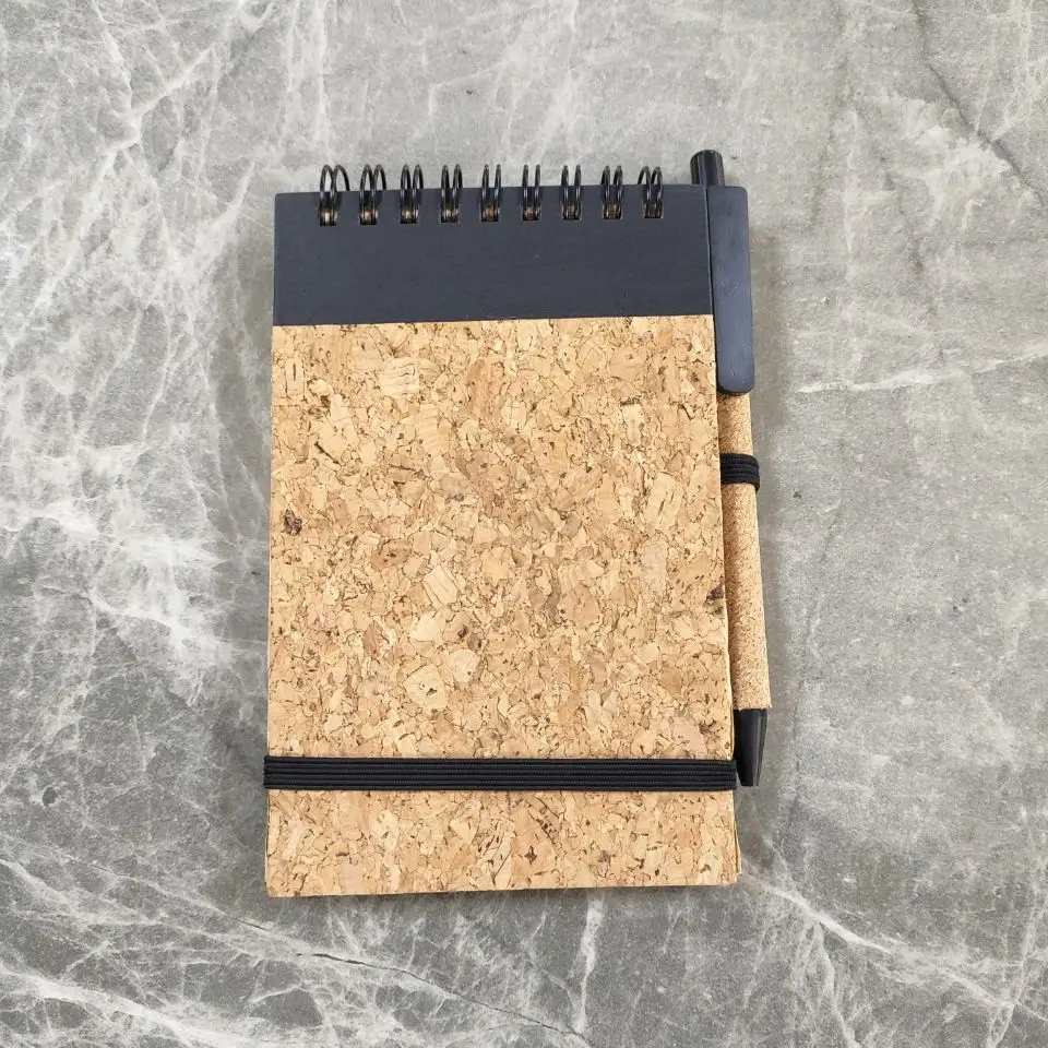 Factory Wholesale Custom Cork Cover Sticky Notepad Mini Notebook Memo With Pen