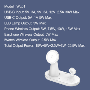 Soporte de cargador inalámbrico magnético 5 en 1 de 15W para iPhone 12 13 Pro <span class=keywords><strong>Max</strong></span> para AppleWatch estación de carga rápida para <span class=keywords><strong>Airpods</strong></span> Pro - Product Image 5