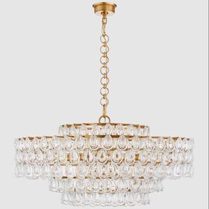 Lámpara de Techo de Cristal LED de Latón Envejecido de Lujo Estilo Nórdico <span class=keywords><strong>Celestial</strong></span> con Borlas y Flecos - Product Image 3