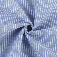 Tissu en stock rayé tissé teint en fil, 55 % lin 45 % coton, respirant, pour chemises formelles, décontractées, uniformes, homme, femme, enfant - Meilleure vente