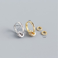 S925 Argent Plaqué Or Filles Hypoallergénique Huggie Boucles D'oreilles Petites Boucles D'oreilles En Argent Sterling Huggie Hoop avec Anneaux Cercle