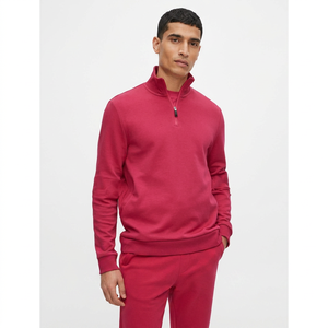 2026 OEM ODM High Quality Men's Custom 100% Cotton Half-Zipper Hoodies <b>Mock</b> <b>Neck</b> Breathable Quick Dry High Street Vintage Style - Product Image 1