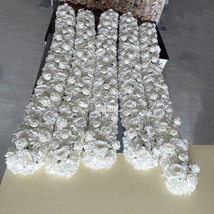 Chemin de table en fleurs artificielles MSFAME, couleur blanche, toiles de fond pour la <span class=keywords><strong>photographie</strong></span>, chemins de table pour les événements d'anniversaire, décoration - Product Image 6