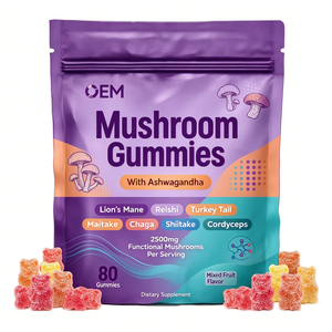 Gomitas de Complejo de Hongos OEM, Soporte Inmunológico Natural con Ashwagandha, Reishi y Cola de Pavo, 80 Gomitas - Product Image 1