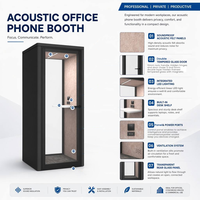 Flexspace Nouveau mobilier de bureau Cabine téléphonique insonorisée mobile Pod acoustique avec chargeur de téléphone pour bureau téléphonique