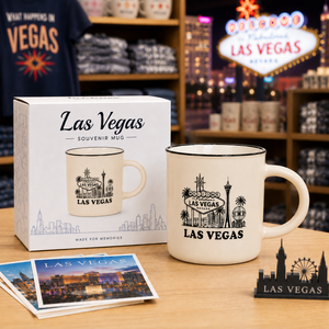 Taza de Café de Cerámica con Diseño de Palmera y Noria de Las Vegas, EE. UU., para Camping, Recuerdo, Personalizable, OEM, ODM, Venta al Por Mayor - Product Image 3