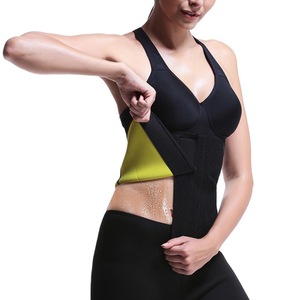 Cinturón de soporte para la cintura que induce sudoración para mujer, cinturón abdominal para fitness y yoga con cierre de velcro, revestimiento negro y amarillo - Product Image 4