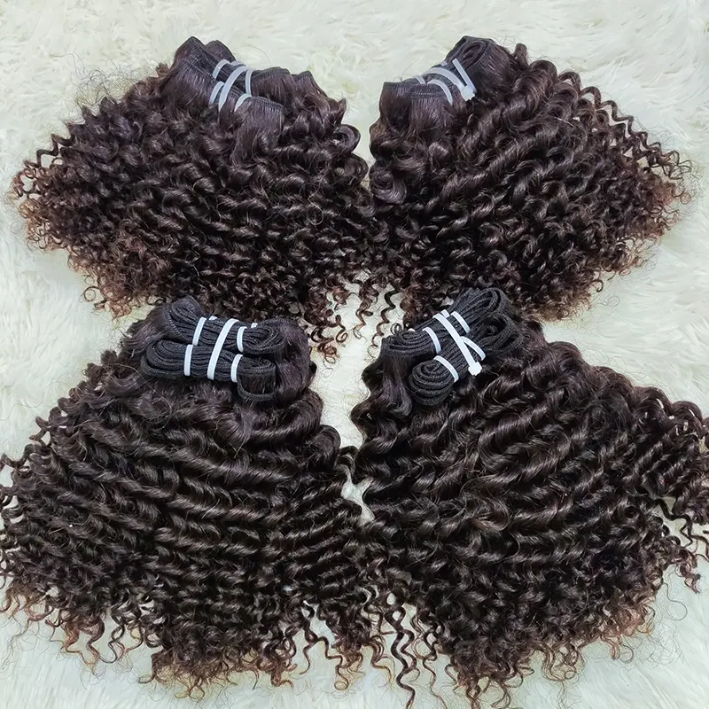LetsFly Wholesale Kinky Curly Bundles Deal Human Hair 9A Mix Brown Brazilian Hair Extension Hair Vendor Free Shipping