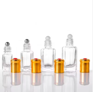 Botella Cuadrada de Acrílico Transparente con Tapa Dorada de Rosca, Envase Cosmético de 3ml 5ml - Product Image 2
