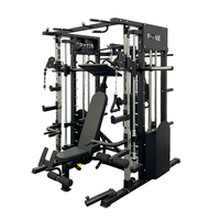 Máquina de Fitness Multifuncional Unisex, Máquina Smith con Marco para Sentadillas y Empujes Horizontales, Estación Multifunción