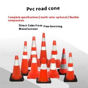 Trafik karayolu uyarıları için çin'de üretilen en çok satan esnek PVC kauçuk yol emniyet konileri <span class=keywords><strong>60</strong></span> cm 70 cm 90 cm - Product Image 6