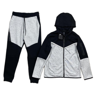 Conjunto Deportivo de Dos Piezas para Hombre, Chándal Informal de Felpa Técnica con Logotipo Personalizado, 100% Algodón, <span class=keywords><strong>Azul</strong></span> <span class=keywords><strong>Marino</strong></span>, Ropa Deportiva para Hombre, Novedad de 2025 - Product Image 2