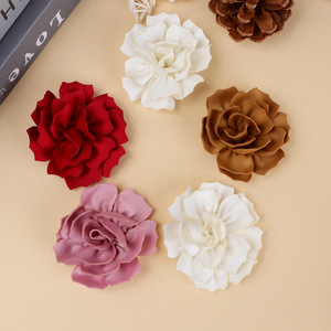 Double Layered Satin Rose Flower 6Cm Handmade DIY Hair Accessory Wedding Corsage Headpiece <b>Shoe</b> Hat Jewelry <b>Decor</b> - Product Image 1