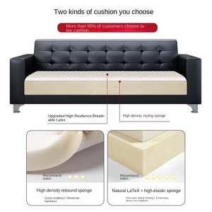 Sofá Seccional de Cuero Moderno y Simple para Oficina, de Negocios y Ocio, con Patas de Acero Inoxidable, Relleno de Esponja, Conjunto de Hierro para Área de Recepción - Product Image 4