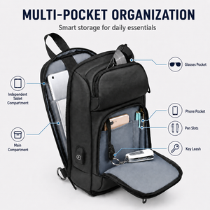 Sac à bandoulière pour <span class=keywords><strong>homme</strong></span>, sac à dos bandoulière, sac d'épaule d'origine OEM avec fermeture éclair SBS, port de charge USB et compartiment pour tablette - Product Image 3