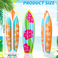 Planche de surf gonflable pour plage Planche de surf 36 pouces pour décorations de fête Luau Planche de surf gonflable de style floral pour le surf