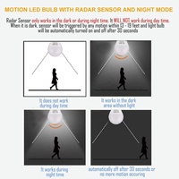 Auto on OFF 7W 9W 12W A60 E27 SMART LED Dusk to Dawn Bombilla con sensor de movimiento de radar, LED-SENSOR