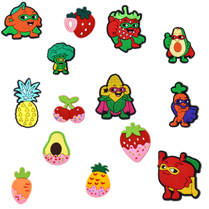 Populares adornos de PVC para zuecos, zapatos, bolsos, pantuflas y sandalias para mujer, con diseños de donut, frutas, plátano, maíz, <span class=keywords><strong>Superman</strong></span> y vegetales - Product Image 2