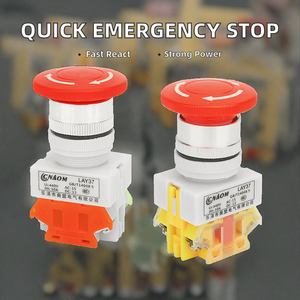 CNAOM LAY37-01MZS(Stop) Interrupteur à bouton champignon d'arrêt d'urgence industriel à réponse rapide 10A 440VAC - Product Image 3