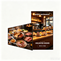 Pantalla Publicitaria LCD Ultrafina de 43 Pulgadas con Android, Montada en Pared, de Alto Brillo (700 Nits)