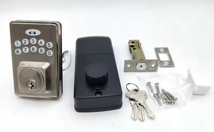 Serrure de <span class=keywords><strong>porte</strong></span> à clavier numérique, serrure intelligente à double déverrouillage par mot de passe et <span class=keywords><strong>clé</strong></span> d'urgence, serrure sans <span class=keywords><strong>clé</strong></span> pour portes intérieures en bois - Product Image 6