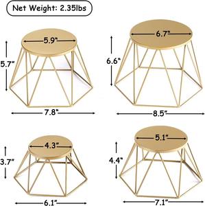 Juego de 4 elevadores de exhibición de alimentos de cúpula de latón moderno para plantas de pizza Cupcakes - Product Image 2