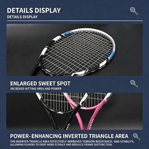Raquette de tennis professionnelle en fibre de basalte supérieure avec retour d'énergie et cadre robuste pour les jeunes joueurs, idéale pour les matchs en extérieur - Product Image 6