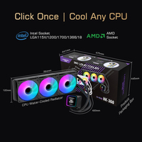 Refroidisseur d'eau pour ordinateur de bureau Lovingcool OEM ODM avec affichage de la température, refroidissement liquide pour processeur PC 360 mm, radiateur de refroidissement AIO