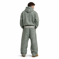Conjunto de Chándal Unisex de Camuflaje Salvia de Alto Gramaje, Sudadera con Capucha Oversize y Pantalón Jogger de Pierna Ancha, Personalizado OEM ODM, Proveedor Mayorista a Granel