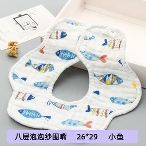 Toptan çocuk çocuklar fırfır drool dribble diş çıkarma pamuk önlük 360 derece dönebilir 8 katmanlı gofre yumuşak bebek önlükler - Product Image 3