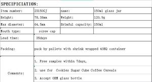 Kapaklı 150ml reçel kavanoz yuvarlak baharat barbekü sos kavanoz cam hava geçirmez gıda kavanozu salata sosu çikolata sos fular cam ambalaj - Product Image 3