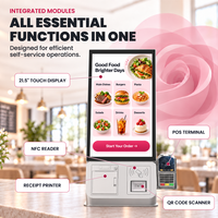 Kiosque de libre-service de bureau OEM 21,5 pouces avec lecteur NFC, scanner QR et imprimante de reçus pour la commande et le paiement en restaurant