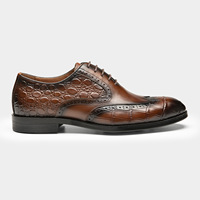 Chaussures habillées en cuir véritable pour hommes, style brogue à lacets, pour affaires et occasions formelles, logo OEM, vente en gros par petites séries