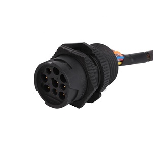 สายเคเบิลวินิจฉัยยานยนต์ Universal J1939 9 พิน แบบ OEM/ODM สีดำ-เขียว พร้อมขายึดและสายแบตเตอรี่ - Product Image 3