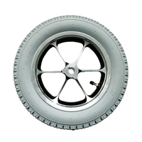 Nouvelle roue motrice pneumatique à rouleaux en caoutchouc de 12 pouces avec roulement à gorge, revêtement en poudre, bande de roulement souple, capacité de charge de 100 kg, garantie 1 an