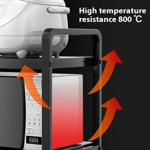 ชั้นเก็บของบนโต๊ะแบบพับเก็บได้สองชั้นชั้นชั้นเหล็กหนาหม้อหุง<span class=keywords><strong>ข้าว</strong></span>ไฟฟ้าเตาอบที่วาง<span class=keywords><strong>ไมโครเวฟ</strong></span>สำหรับห้องครัวครัวเรือน - Product Image 5