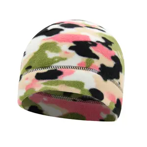 Fashion Outdoor Windproof Polar Fleece Beanie Hats Camo Pattern Warm Skull Beanie Caps