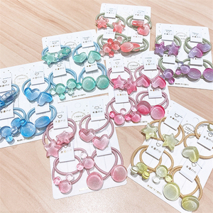 Set di 8 Elastici per Capelli Trasparenti a Forma di Stella, <span class=keywords><strong>Accessori</strong></span> per Bambini in Acrilico - Product Image 1