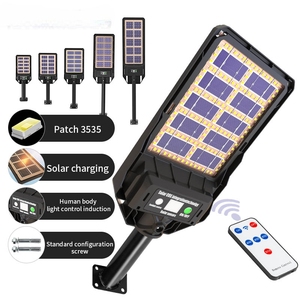 Control remoto Sensor de movimiento 300W Todo en jardín de doble cara Luz de calle solar al aire libre - Product Image 5