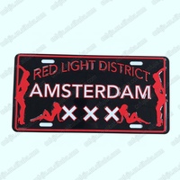 Decorazione Murale di Amsterdam, Olanda, Targa Souvenir in Metallo con Rilievo, Targa Automobilistica