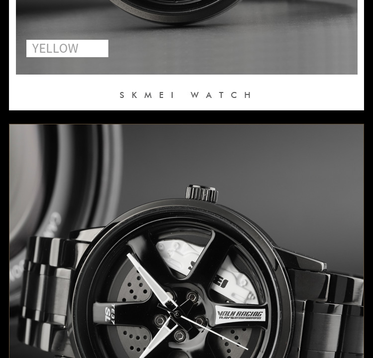 SKMEI 1787 New Wheels Rolling Creative Fashion Men's Watch Che Youhui League Fans Butterfly Double Snap Gift Wristwatch